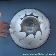 Load image into Gallery viewer, British STUDIO GLASS BOWL by Anthony Stern (1944 - 2022). "White Spiral" Range. Signed and dated 1980
