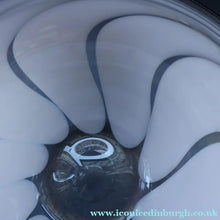 Load image into Gallery viewer, British STUDIO GLASS BOWL by Anthony Stern (1944 - 2022). "White Spiral" Range. Signed and dated 1980
