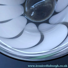 Load image into Gallery viewer, British STUDIO GLASS BOWL by Anthony Stern (1944 - 2022). "White Spiral" Range. Signed and dated 1980
