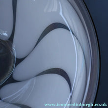 Load image into Gallery viewer, British STUDIO GLASS BOWL by Anthony Stern (1944 - 2022). "White Spiral" Range. Signed and dated 1980
