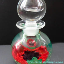 Load image into Gallery viewer, SCOTTISH GLASS. Vintage Caithness Glass Bulbous Perfume Bottle POPPY Design. Sultry Evening. Limited Edition
