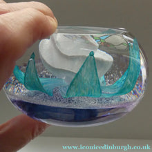 Load image into Gallery viewer, Vintage White Rose Bud Paperweight Caithness Glass. Attributed to Helen MacDonald
