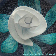 Load image into Gallery viewer, Vintage White Rose Bud Paperweight Caithness Glass. Attributed to Helen MacDonald
