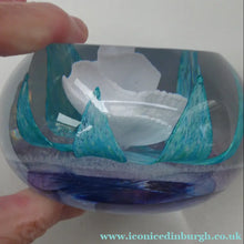 Load image into Gallery viewer, Vintage White Rose Bud Paperweight Caithness Glass. Attributed to Helen MacDonald
