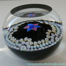 Load image into Gallery viewer, Vintage Caithness Paperweight (for Edinburgh Crystal). Floral Motif with Viewing Facet Above
