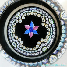 Load image into Gallery viewer, Vintage Caithness Paperweight (for Edinburgh Crystal). Floral Motif with Viewing Facet Above
