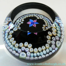 Load image into Gallery viewer, Vintage Caithness Paperweight (for Edinburgh Crystal). Floral Motif with Viewing Facet Above
