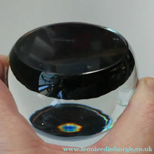 Load image into Gallery viewer, Vintage Caithness Paperweight (for Edinburgh Crystal). Floral Motif with Viewing Facet Above
