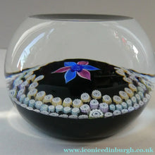 Load image into Gallery viewer, Vintage Caithness Paperweight (for Edinburgh Crystal). Floral Motif with Viewing Facet Above
