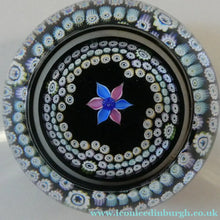 Load image into Gallery viewer, Vintage Caithness Paperweight (for Edinburgh Crystal). Floral Motif with Viewing Facet Above
