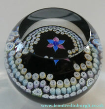 Load image into Gallery viewer, Vintage Caithness Paperweight (for Edinburgh Crystal). Floral Motif with Viewing Facet Above
