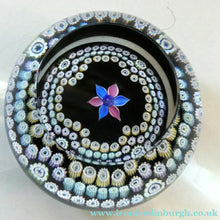 Load image into Gallery viewer, Vintage Caithness Paperweight (for Edinburgh Crystal). Floral Motif with Viewing Facet Above
