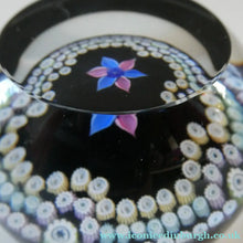 Load image into Gallery viewer, Vintage Caithness Paperweight (for Edinburgh Crystal). Floral Motif with Viewing Facet Above

