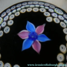 Load image into Gallery viewer, Vintage Caithness Paperweight (for Edinburgh Crystal). Floral Motif with Viewing Facet Above
