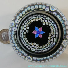 Load image into Gallery viewer, Vintage Caithness Paperweight (for Edinburgh Crystal). Floral Motif with Viewing Facet Above
