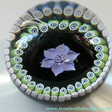 Load image into Gallery viewer, Vintage Caithness Paperweight (for Edinburgh Crystal). Lilac Floral Motif
