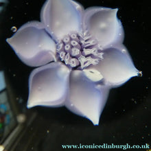 Load image into Gallery viewer, Vintage Caithness Paperweight (for Edinburgh Crystal). Lilac Floral Motif
