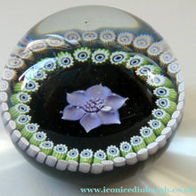 Load image into Gallery viewer, Vintage Caithness Paperweight (for Edinburgh Crystal). Lilac Floral Motif
