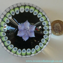 Load image into Gallery viewer, Vintage Caithness Paperweight (for Edinburgh Crystal). Lilac Floral Motif
