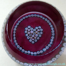 Load image into Gallery viewer, 1980s Caithness Paperweight (for Edinburgh Crystal). Heart Motif with Viewing Facet
