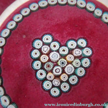 Load image into Gallery viewer, 1980s Caithness Paperweight (for Edinburgh Crystal). Heart Motif with Viewing Facet
