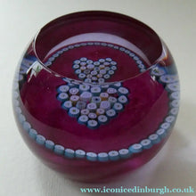 Load image into Gallery viewer, 1980s Caithness Paperweight (for Edinburgh Crystal). Heart Motif with Viewing Facet
