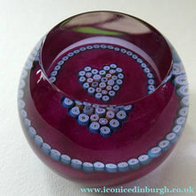 Load image into Gallery viewer, 1980s Caithness Paperweight (for Edinburgh Crystal). Heart Motif with Viewing Facet
