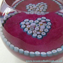 Load image into Gallery viewer, 1980s Caithness Paperweight (for Edinburgh Crystal). Heart Motif with Viewing Facet
