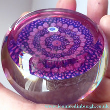 Load image into Gallery viewer, SCOTTISH Large Caithness Whitefriars Glass Paperweight: 1980s Close pack Millefiori with Butterfly Cane

