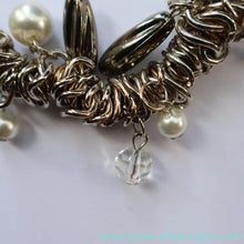 Load image into Gallery viewer, Vintage Costume Jewellery: 1980s Necklace with Profusion of Links, Pearl and Beads Decoratons
