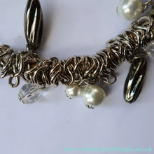 Load image into Gallery viewer, Vintage Costume Jewellery: 1980s Necklace with Profusion of Links, Pearl and Beads Decoratons
