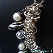Load image into Gallery viewer, Vintage Costume Jewellery: 1980s Necklace with Profusion of Links, Pearl and Beads Decoratons
