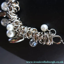 Load image into Gallery viewer, Vintage Costume Jewellery: 1980s Necklace with Profusion of Links, Pearl and Beads Decoratons
