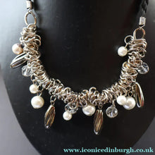 Load image into Gallery viewer, Vintage Costume Jewellery: 1980s Necklace with Profusion of Links, Pearl and Beads Decoratons
