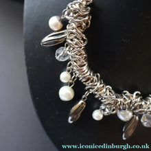Load image into Gallery viewer, Vintage Costume Jewellery: 1980s Necklace with Profusion of Links, Pearl and Beads Decoratons
