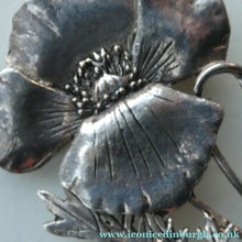 Load image into Gallery viewer, COSTUME JEWELLERY. Vintage WELSH 1998 Silver Plate on Pewter MASJ Poppy Brooch
