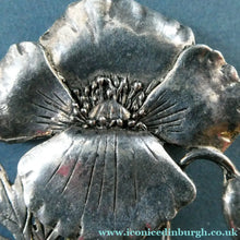 Load image into Gallery viewer, COSTUME JEWELLERY. Vintage WELSH 1998 Silver Plate on Pewter MASJ Poppy Brooch
