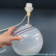 Load image into Gallery viewer, 1980s Holmegaard Glass Table Lamp. Designed by Torben Jorgensen. Paper Label - Scandinavian Glass
