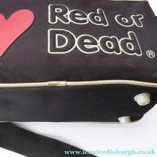 Load image into Gallery viewer, Vintage DESIGNER 1980s I love Red or Dead Cross Body or Messenger Bag with Zip Closure and Front Open Pocket Section
