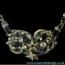 Load image into Gallery viewer, DESIGNER JEWELLERY. 1980s Vintage FLOTTY Bijoux Necklace - with oodles of diamante and cut black glass stones
