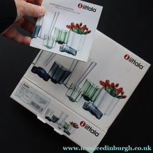 Load image into Gallery viewer, 1980s Finnish Shallow White Glass Savoy Vase. Designer Alvar Aalto for Iittala Finland. Original Box - Scandinavian
