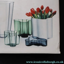 Load image into Gallery viewer, 1980s Finnish Shallow White Glass Savoy Vase. Designer Alvar Aalto for Iittala Finland. Original Box - Scandinavian
