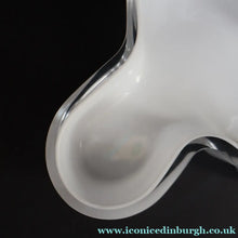 Load image into Gallery viewer, 1980s Finnish Shallow White Glass Savoy Vase. Designer Alvar Aalto for Iittala Finland. Original Box - Scandinavian
