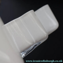 Load image into Gallery viewer, 1980s Finnish Shallow White Glass Savoy Vase. Designer Alvar Aalto for Iittala Finland - Scandinavian Glass
