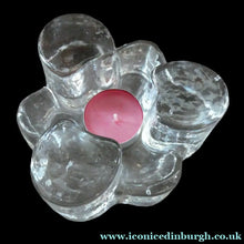 Load image into Gallery viewer, 1970s GERMAN Chunky Clear Glass Candle Holder / Plate Warmer by Glasdesign Georgshutte
