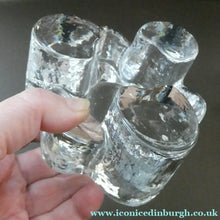 Load image into Gallery viewer, 1970s GERMAN Chunky Clear Glass Candle Holder / Plate Warmer by Glasdesign Georgshutte
