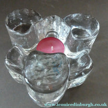 Load image into Gallery viewer, 1970s GERMAN Chunky Clear Glass Candle Holder / Plate Warmer by Glasdesign Georgshutte
