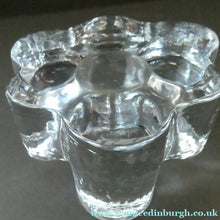 Load image into Gallery viewer, 1970s GERMAN Chunky Clear Glass Candle Holder / Plate Warmer by Glasdesign Georgshutte
