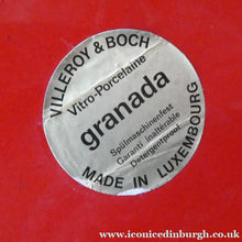 Load image into Gallery viewer, LARGE CERAMIC Villeroy &amp; Boch Round Serving Tray. 1980s Granada Design with Red Glaze
