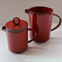 Load image into Gallery viewer, Villeroy &amp; Boch Large JUG and Smaller LIDDED JUG. 1980s Granada Design with Red Glaze 
